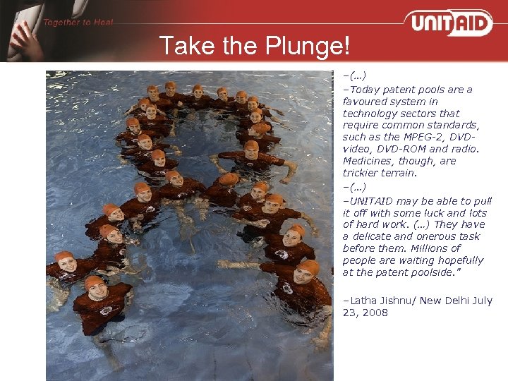 Take the Plunge! –(…) –Today patent pools are a favoured system in technology sectors