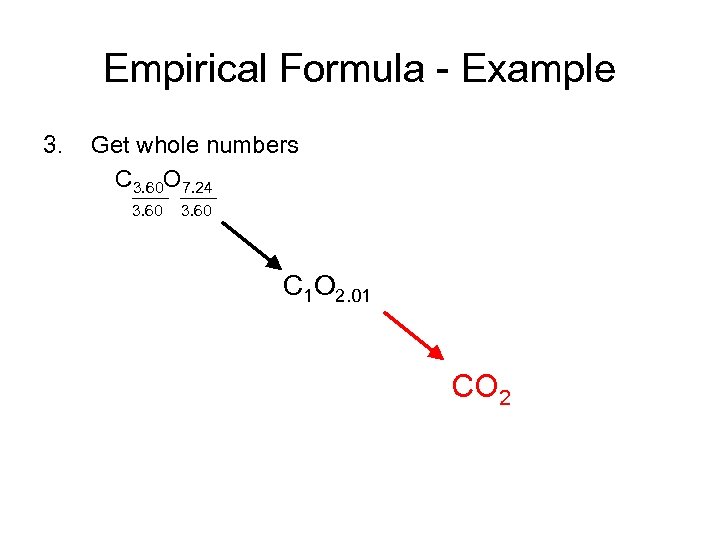 Empirical Formula - Example 3. Get whole numbers C 3. 60 O 7. 24