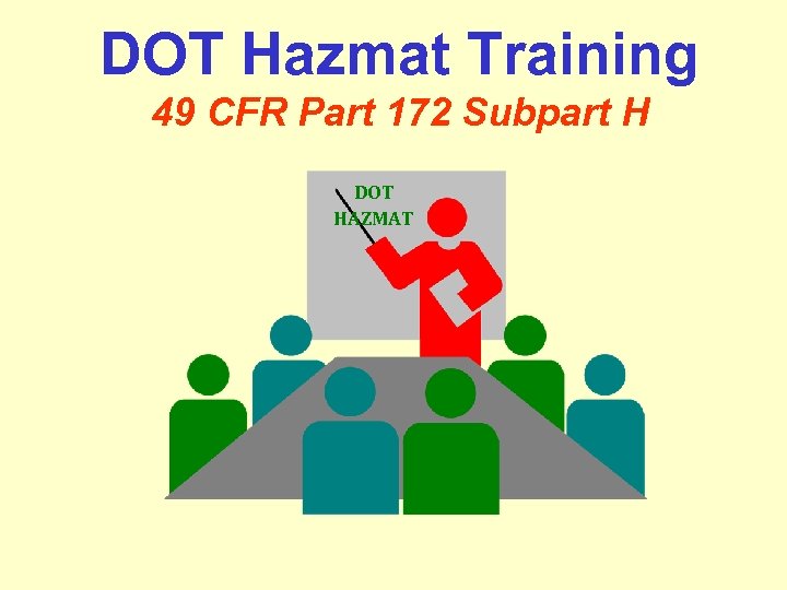 DOT Hazmat Training 49 CFR Part 172 Subpart H DOT HAZMAT 