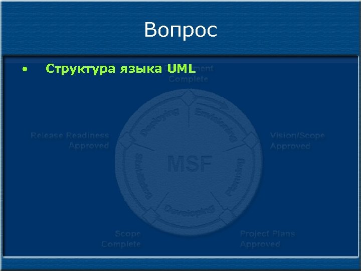 Вопрос • Структура языка UML 