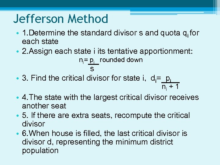 Fair Division Apportionment Chapters 13 14