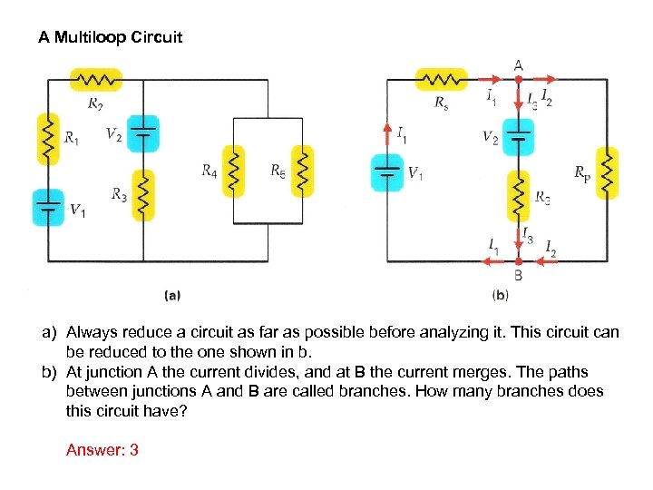 A Multiloop Circuit a) Always reduce a circuit as far as possible before analyzing