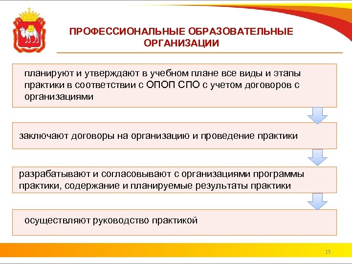 ПРОФЕССИОНАЛЬНЫЕ ОБРАЗОВАТЕЛЬНЫЕ ОРГАНИЗАЦИИ планируют и утверждают в учебном плане все виды и этапы практики