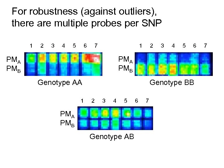 For robustness (against outliers), there are multiple probes per SNP 1 2 3 4