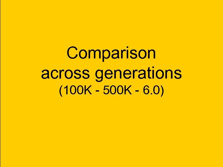 Comparison across generations (100 K - 500 K - 6. 0) 