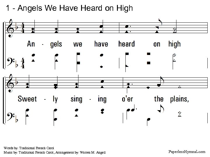 1 - Angels We Have Heard on High 1. Angels we have heard on