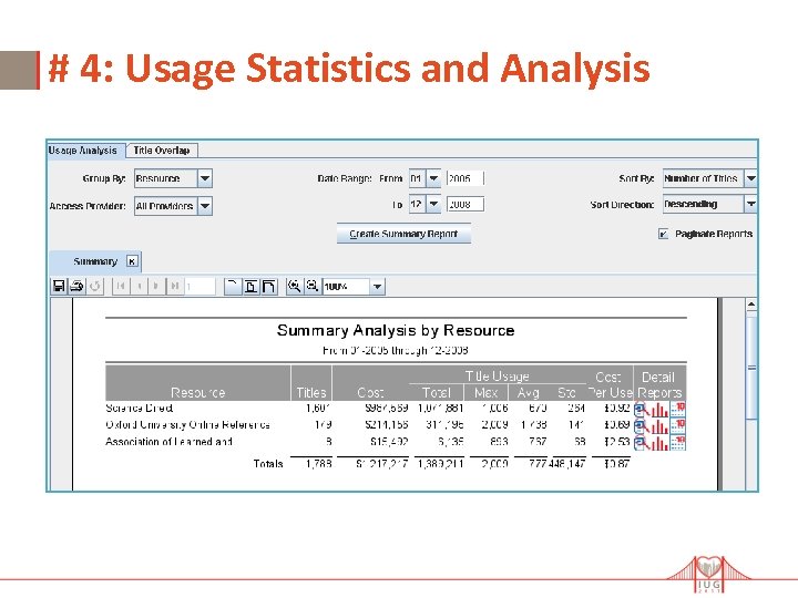 # 4: Usage Statistics and Analysis 