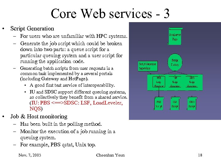Core Web services - 3 • Script Generation – For users who are unfamiliar