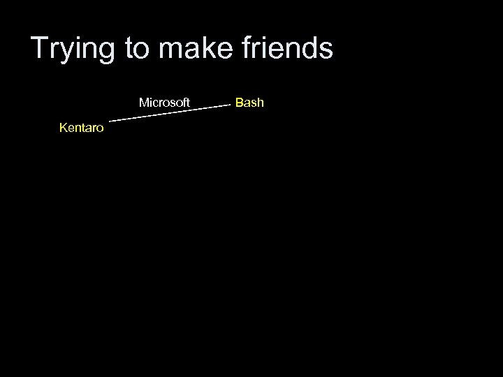 Trying to make friends Microsoft Kentaro Bash 