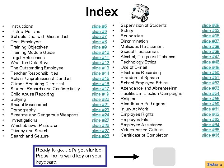 Index • • • • • • Instructions District Policies Schools Deal with Misconduct