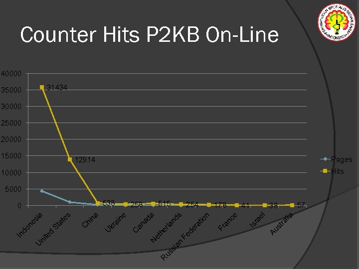 Counter Hits P 2 KB On-Line 40000 31434 35000 30000 25000 20000 15000 Pages