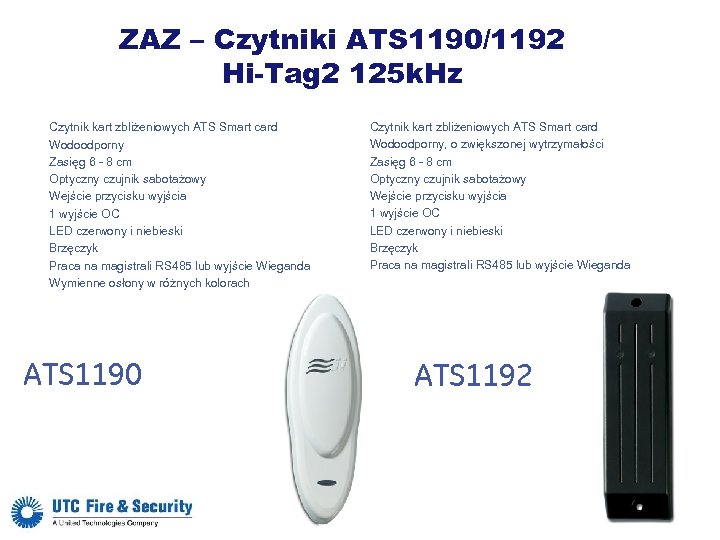 ZAZ – Czytniki ATS 1190/1192 Hi-Tag 2 125 k. Hz Czytnik kart zbliżeniowych ATS