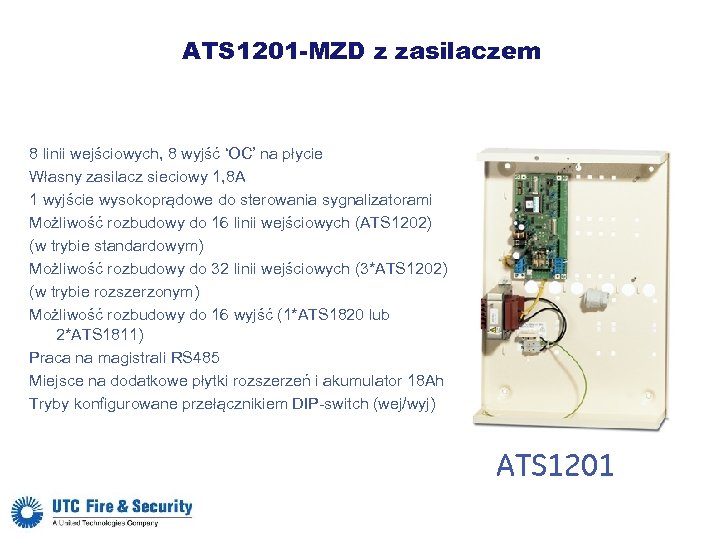 ATS 1201 -MZD z zasilaczem 8 linii wejściowych, 8 wyjść ‘OC’ na płycie Własny