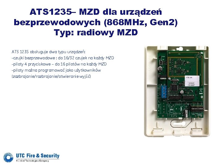 ATS 1235– MZD dla urządzeń bezprzewodowych (868 MHz, Gen 2) Typ: radiowy MZD ATS