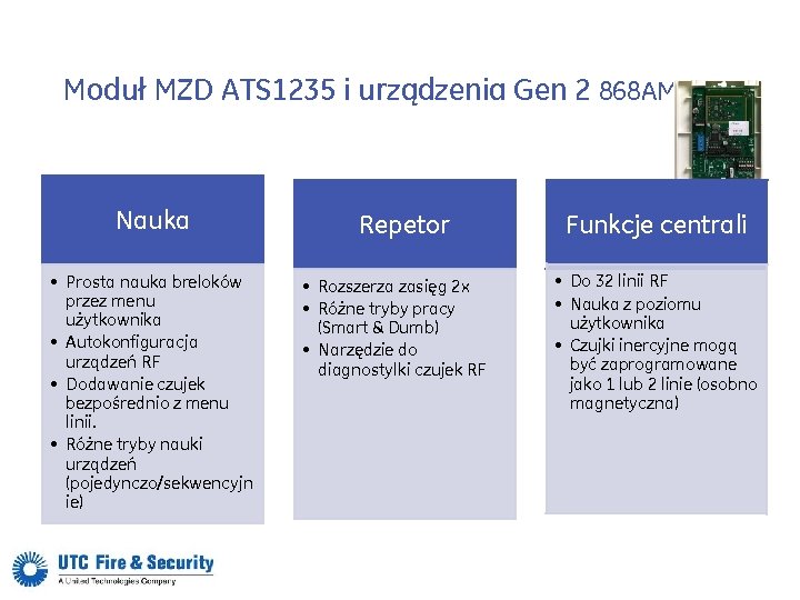 Moduł MZD ATS 1235 i urządzenia Gen 2 868 AM Nauka • Prosta nauka