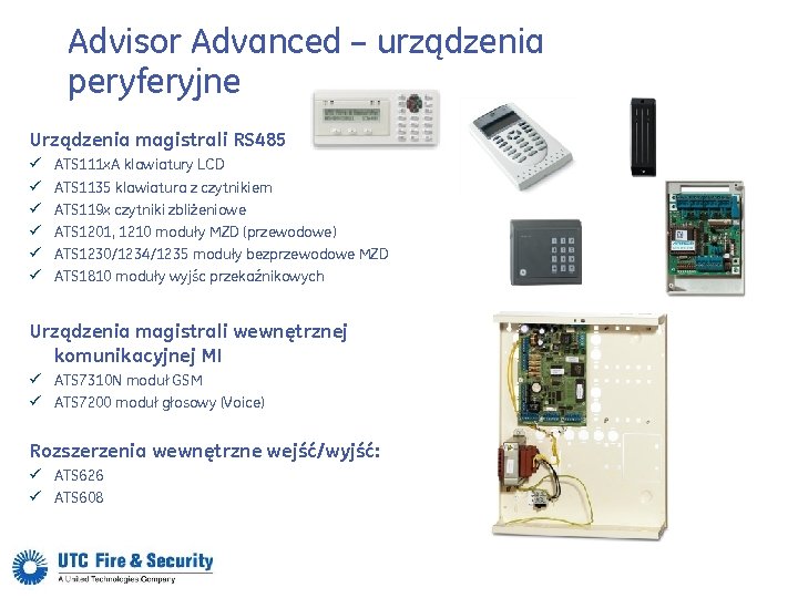 Advisor Advanced – urządzenia peryferyjne Urządzenia magistrali RS 485 ü ü ü ATS 111