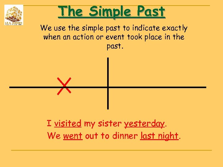 The Simple Past We use the simple past to indicate exactly when an action