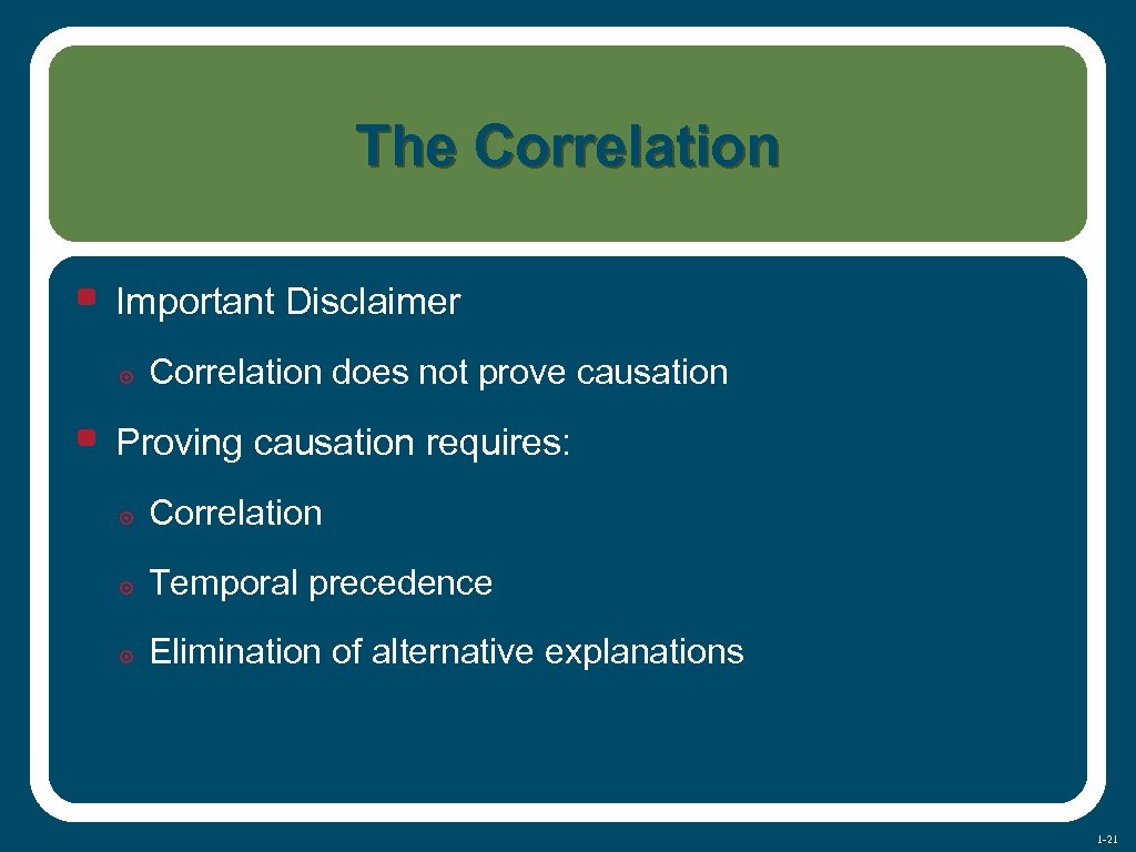 The Correlation • Important Disclaimer ๏ Correlation does not prove causation • Proving causation