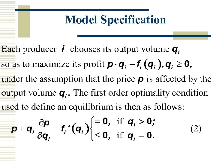 Model Specification 