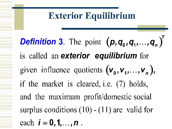 Exterior Equilibrium 