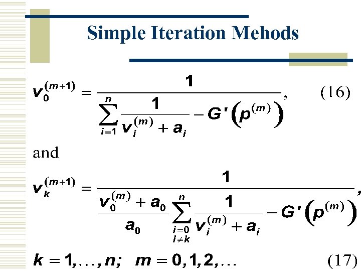 Simple Iteration Mehods 