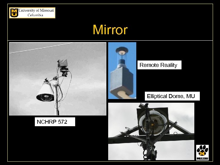 Mirror Remote Reality Elliptical Dome, MU NCHRP 572 