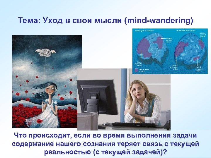 Тема: Уход в свои мысли (mind-wandering) Что происходит, если во время выполнения задачи содержание