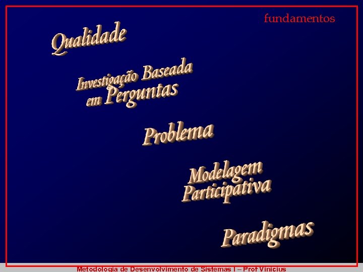 fundamentos Metodologia de Desenvolvimento de Sistemas I – Prof Vinicius 