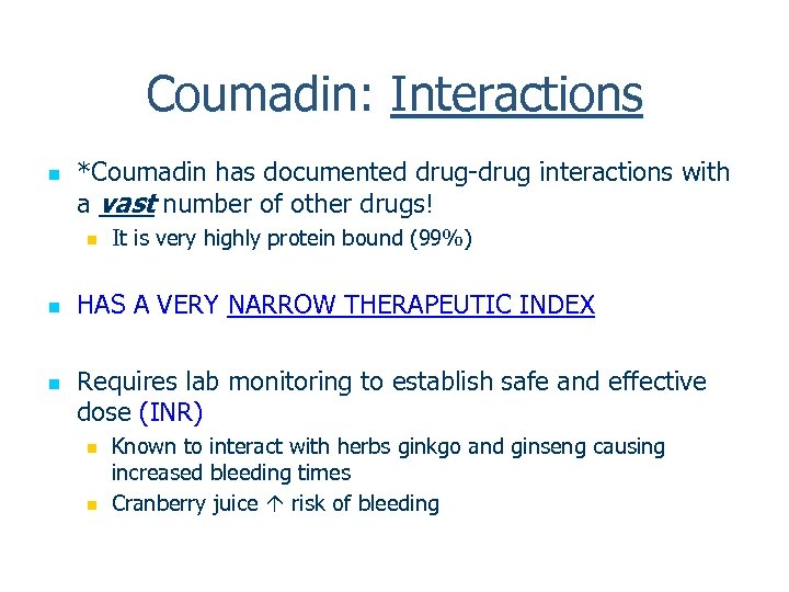 antidote for coumadin toxicity