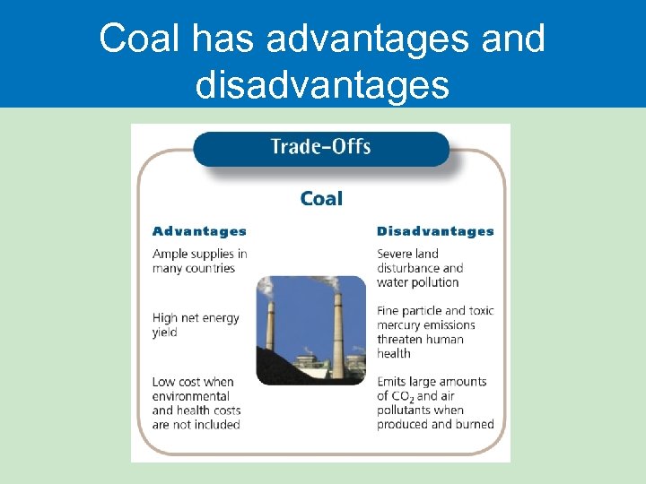 Coal has advantages and disadvantages 