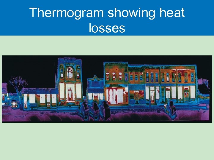 Thermogram showing heat losses 