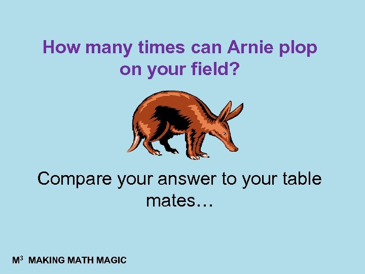 How many times can Arnie plop on your field? Compare your answer to your
