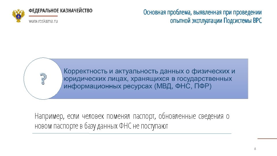Основная проблема, выявленная при проведении опытной эксплуатации Подсистемы ВРС ? Например, если человек поменял