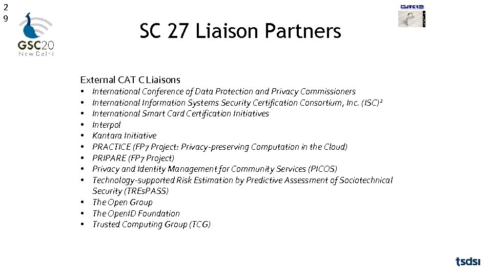 2 9 SC 27 Liaison Partners External CAT C Liaisons   International Conference of
