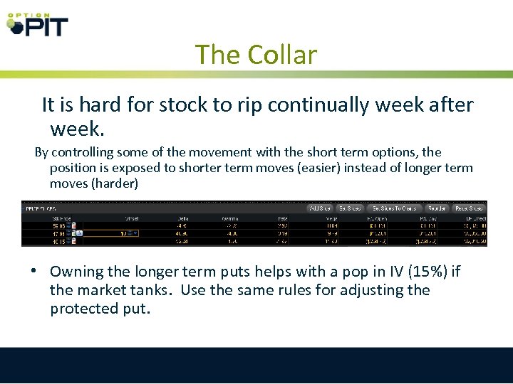 The Collar It is hard for stock to rip continually week after week. By