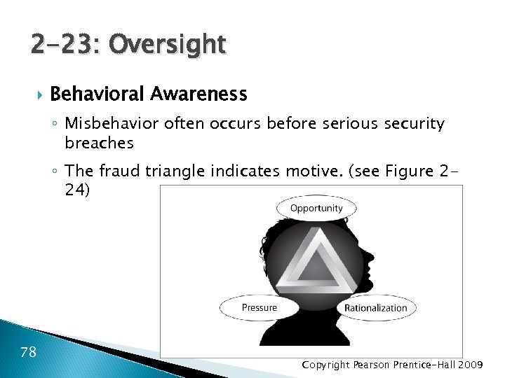 2 -23: Oversight Behavioral Awareness ◦ Misbehavior often occurs before serious security breaches ◦