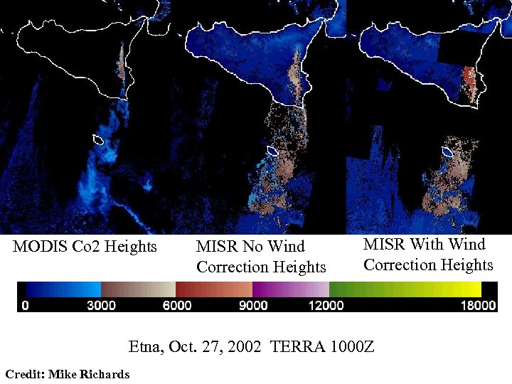 MODIS Co 2 Heights MISR No Wind Correction Heights MISR With Wind Correction Heights