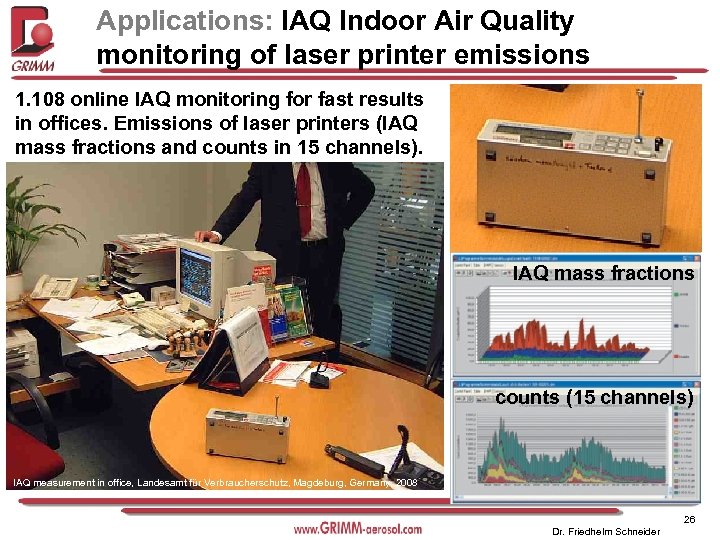 Applications: IAQ Indoor Air Quality monitoring of laser printer emissions 1. 108 online IAQ