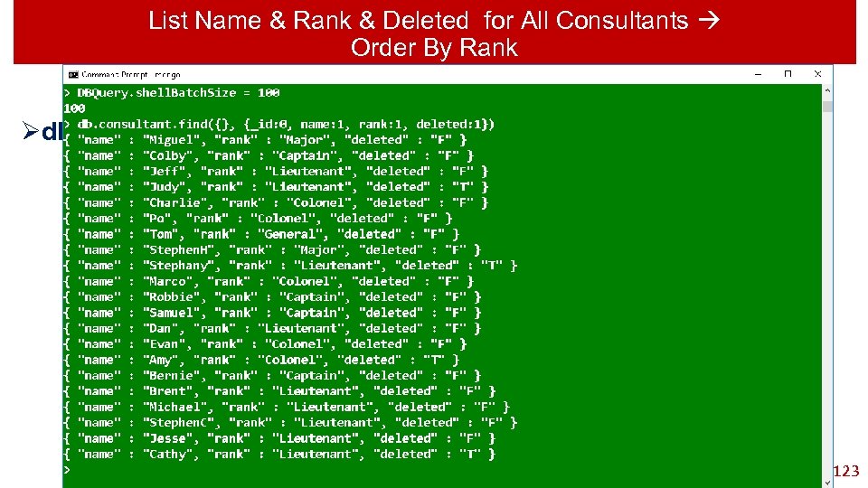 List Name & Rank & Deleted for All Consultants Order By Rank Ødb. consultant.