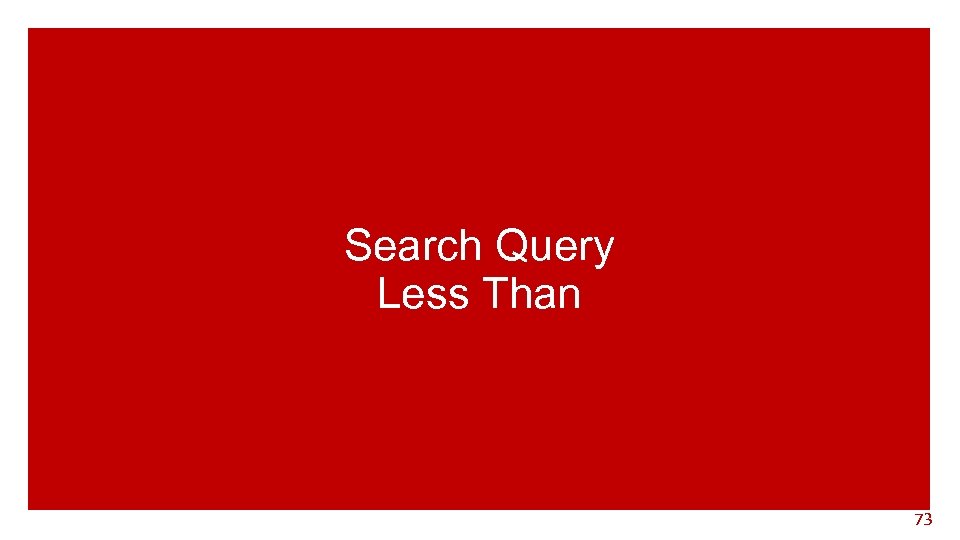 Search Query Less Than 73 
