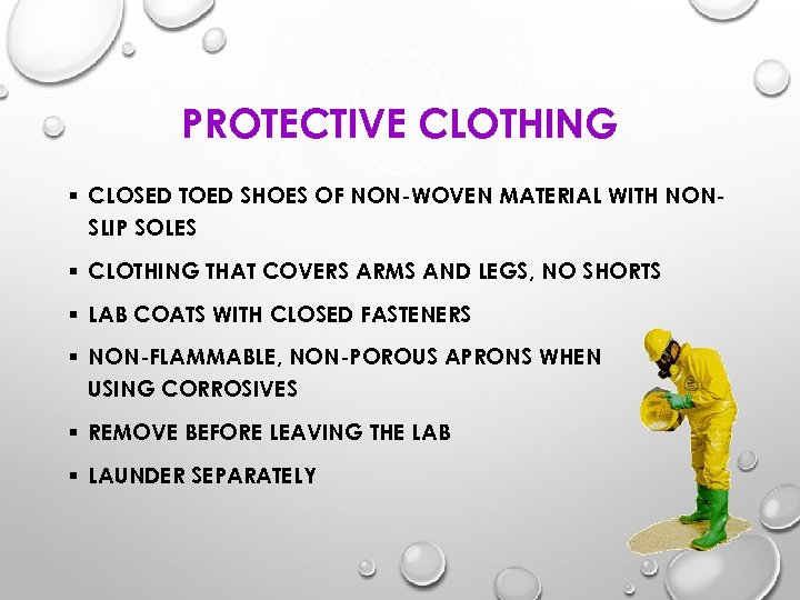 PROTECTIVE CLOTHING § CLOSED TOED SHOES OF NON-WOVEN MATERIAL WITH NONSLIP SOLES § CLOTHING