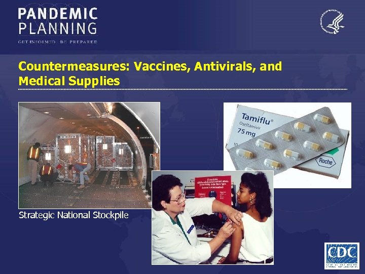 Countermeasures: Vaccines, Antivirals, and Medical Supplies Strategic National Stockpile 