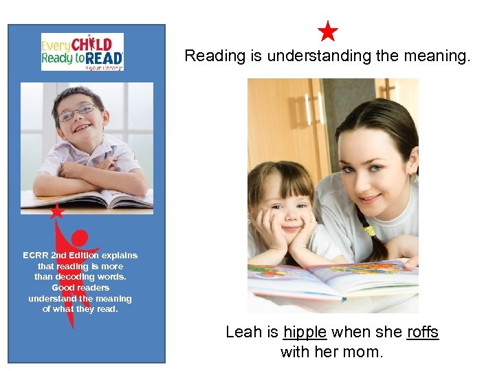 Reading is understanding the meaning. ECRR 2 nd Edition explains that reading is more
