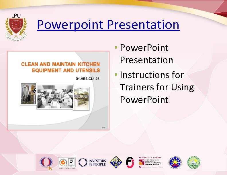 Powerpoint Presentation • Power. Point Presentation • Instructions for Trainers for Using Power. Point