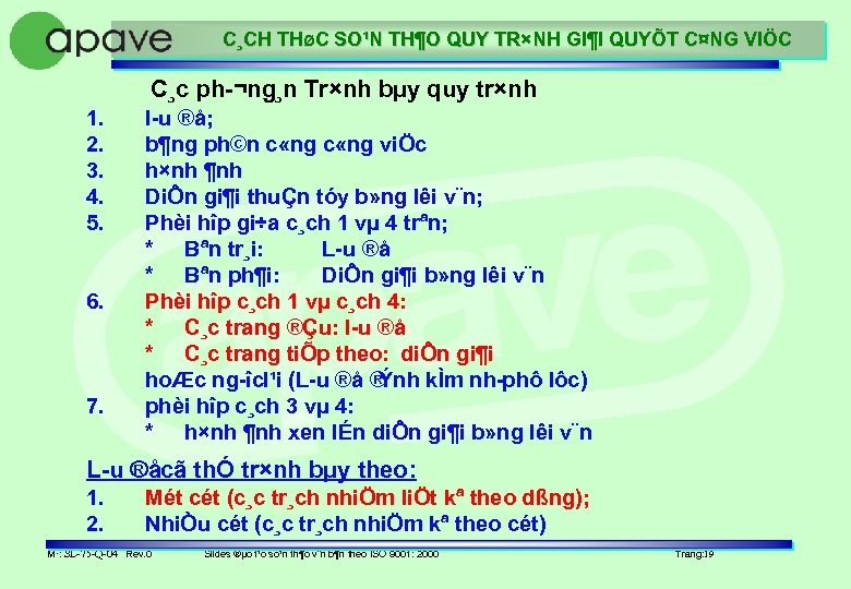 C¸CH THøC SO¹N TH¶O QUY TR×NH GI¶I QUYÕT C¤NG VIÖC C¸c ph ¬ng¸n Tr×nh