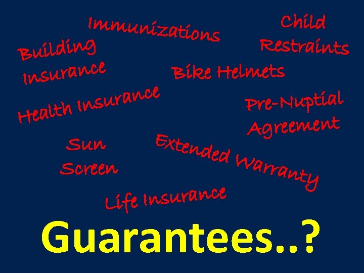 Child Immunizat ions Restraints lding Bui Bike Helmets rance Insu rance Pre-Nuptial nsu lth