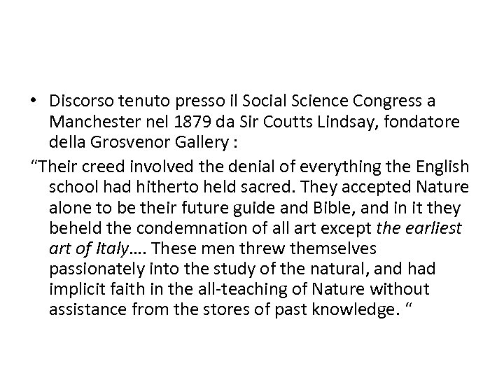  • Discorso tenuto presso il Social Science Congress a Manchester nel 1879 da