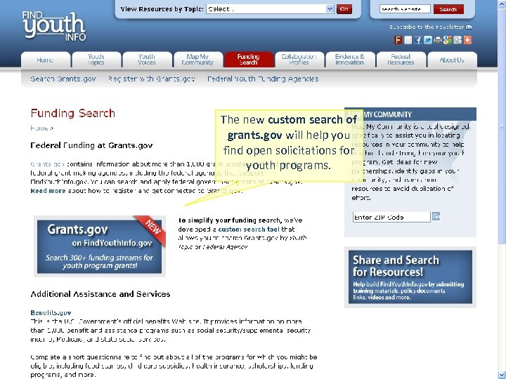 22 The new custom search of grants. gov will help you find open solicitations