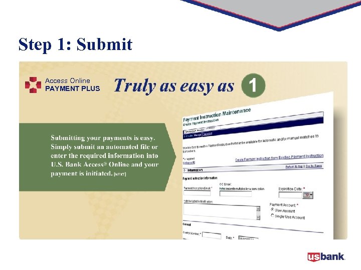 Step 1: Submit Access Online PAYMENT PLUS 