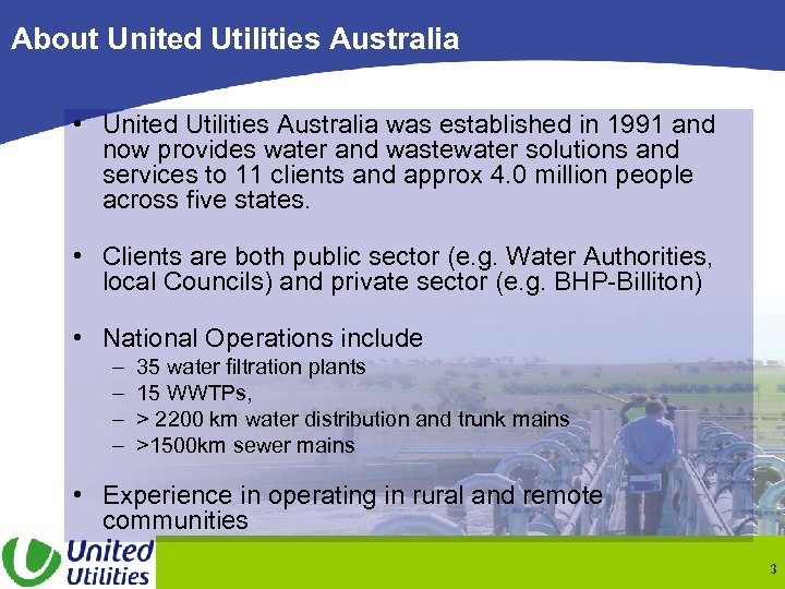 About United Utilities Australia • United Utilities Australia was established in 1991 and now